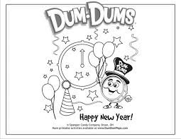 New year coloring pages 111. New Year Coloring Page Dum Dums Printable