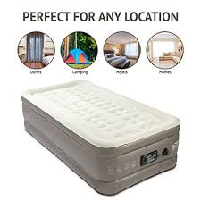 Ivation Premium Comfort Inflatable Air Mattress Twin Blow Up Air Bed W 14 Dual Coils Firmacoil Technology Raised 20 Height W Built In Electric Pump For Gu Inflatable Air Mattress Twin Mattress