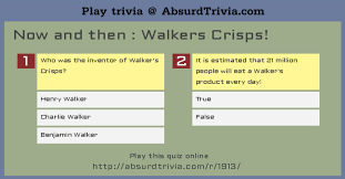 In 2003 walkers partnered with comic relief, and the company donated more than £1million through its limited edition baked bean flavour crisps and celebrity partnerships. Trivia Quiz Now And Then Walkers Crisps