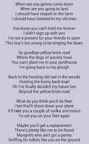 Elton John Goodbye Yellow Brick Road Elton John Songs Lyrics Elton John Lyrics Soul Songs