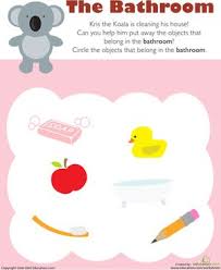 What Belongs In The Bathroom Worksheet Education Com Preschool Worksheets Preschool Activity Preschool Worksheets Free Printables
