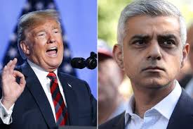 Image result for pics of donald trump ridiculing sadiq khan sh