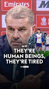 "Because they're tired mate" Ange Postecoglou launches a passionate defence  of his Tottenham Hotspur team after their 2-1 defeat to Aston Villa 🗣️