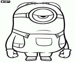 Printable minion stuart in black coloring page. Minions Coloring Pages Printable Games