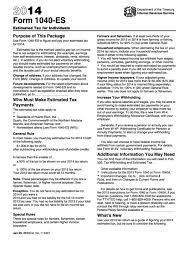 2021 printable irs forms w 4. Fillable Form 1040 Es Estimated Tax For Individuals 2014 Printable Pdf Download