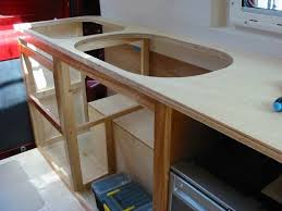 Deep Red A Self Build Motorhome Kitchen Unit In 2020 Caravan Renovation Kitchen Units Van Home