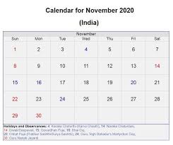 November 2020 India Holidays Calendar In 2020 Holiday Calendar Holiday Printable Templates Holiday Calendar Printable