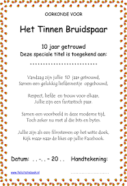 10 Jaar Getrouwd Is Een Tinnen Bruiloft Huwelijksfeest Maak Een Gratis Oorkonde