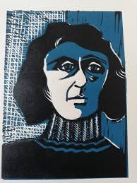 Joan Mitchell Printmaking Original Print Linocut Reduction Linocut Portrait