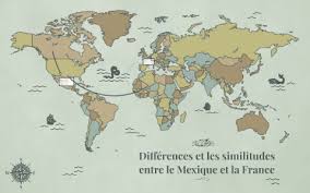 Carte imprimée en grand format de haute qualité et plastifiée à double. Differences Et Les Similitudes Entre Le Mexique Et La France By Gilberto Rangel