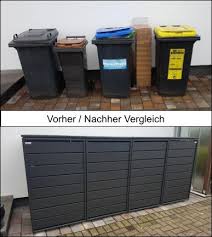 Ein Schoner Vorher Nachher Vergleich Mit Unserer Mulltonnenbox Aluminium Classic Fur 4x 240 Liter Mit Klappdach Mulltonnenbox Veranda Mobel Kleine Schuppen