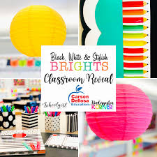 Bright and visually appealing, these teacher classroom decorations provide children with important academic information and encouraging motivational messages. My 2021 Classroom Theme Black White Stylish Brights Kindergarten Korner