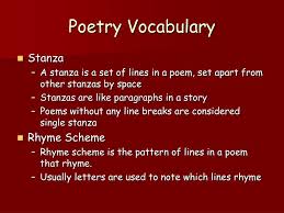 Rhymes create structure within songs, place emphasis on specific thoughts, and are incredibly pleasing to the ear. Ppt Poetry Characteristics Rhyme Scheme Stanza Repetition Powerpoint Presentation Id 6197081
