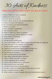 30 Acts Of Kindness A Practical Doable List Of Kind Acts Mom Saves Money Random Acts Of Kindness Kindness Challenge Kindness Activities