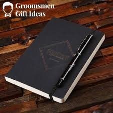 These whiskey stones with a football theme can help to bring another level of personal excitement to this gift idea. Personalized Notebook Pen Groomsmen Gift Set