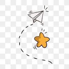 Cartoon Airplane Dotted Line White Paper Plane Yellow Star Star Clipart Cartoon Airplane Dotted Line Png And Vector With Transparent Background For Free Down Cartoon Airplane Paper Plane Note Doodles
