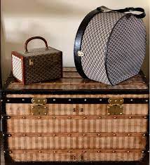 Tbt Two Vintage Goyard Pieces A Train Case A Massive Hat Box Sitting On My Fav Lv Steamer Trunk All Sold A Whil Vintage Train Vintage Lv Vintage Luggage