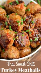 Thai Sweet Chili Turkey Meatballs Ground Turkey Recipes Healthy Healthy Turkey Recipes Sweet Chili