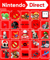 Hopefully they will do a separate zelda direct.i want to waste as much of my money on every zelda junk they will throw at me as possible. Nintendo Direct Bingo 2 13 19 Fandom