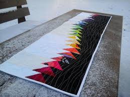 Modern Quilted Table Runner From Marimekko Fabric Rainbow Etsy Quilted Table Runners Christmas Quilted Wall Hangings Quilted Table Runners