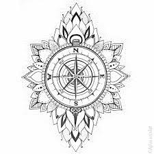 Hand Drawn Compass Mandala Design By Ayla Bryden Mandala Compass Tattoo Mandala Compass Compass Mandala Tattoo