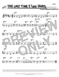 The Last Time I Saw Paris by Jerome Kern Sheet Music for Real Book – Melody  & Chords – C Instruments at Sheet Music Direct