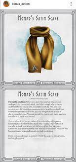Nomad S Satin Scarf Homebrew Dnd Dnd Items Dnd Magic Items