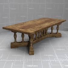 This revit table family is fully parametric and can therefore be adjusted to almost any dining table, office table, bar table and coffee table, etc. Rh 15 Baluster Dining Table 3d Model Formfonts 3d Models Textures