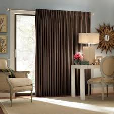Sliding glass doors are a popular option and they're mostly appreciated for the fact that they allow us to save space but also because they look elegant not all sliding glass doors are huge but even the smaller ones need curtains if you value your privacy. Eclipse Thermal Blackout Patio Door Curtain Panel In Espresso 100 In W X 84 In L 12109100x084esp The Home Depot