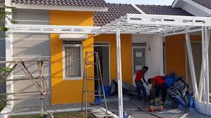 Paket harga kanopi baja ringan atap gogreen * harga kanopi model ekonomis rp. Pemasangan Kanopi Baja Ringan Atap Spandek 06 05 2018 Jasa Tukang Bangunan Bsd