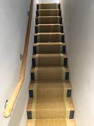 Forest sisal stair runner with green jute border. Stair Runners Uk Homepage