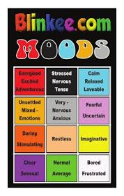 Mood Ring Color Chart For Seventies Mood Rings How Do Your