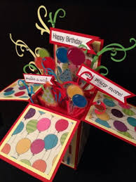I shared this box on my blog, and today i'm sharing a step by step tutorial on how to make it. Happy Birthday By Mazzybear Cards And Paper Crafts At Splitcoaststampers Cards Handmade Card Box Exploding Box Card