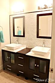 Love The Framed Out Full Backsplash Bathroom Makeover Bathroom Inspiration Bathroom Remodel Master
