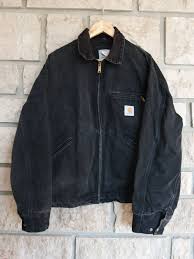 Vintage Jacket From Carhartt Brand Black Color F Size Labeled Size Xl Fits Large To Extra Large Vi Vintage Jacket Men Vintage Jacket Denim Jacket Grunge