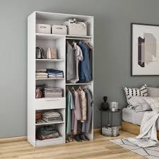 Dressing Spaceo Home Blanc H 240 X L 120 X P 45 Cm En 2020 Dressing Blanc Dressing Et Mobilier De Salon