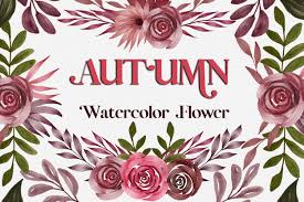 I thought this would look great with gold foil on a black tote. Autumn Watercolor Flower Clipart Graphic By Pinkpearly Creative Fabrica
