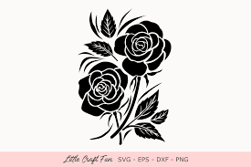 Download Rose Flowers Silhouette Graphic By Little Craft Fun Creative Fabrica PSD Mockup Templates