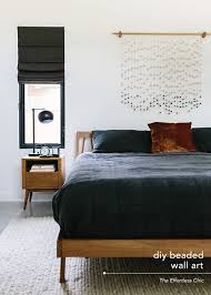 Diy The Beaded Wall Art Tutorial From Our Bedroom Other Diy Art Ideas The Effortless Chic Mid Century Modern Bedroom Design Mid Century Modern Master Bedroom Modern Master Bedroom