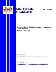 2015 standard specifications for road and bridge construction. Ms 145 2014 Preview Pdf Malaysian Standard Ms 145 2014 Steel Fabric For The Reinforcement Of Concrete Specification Fourth Revision Ics 77 140 15 Course Hero