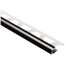 Trim and molding seems to be one of the most confusing details in a tile installation. Schluter Rondec Bullnose Trim 3 8in Aluminum Black 3 8in 100654276 Floor And Decor