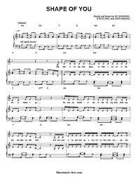 Shape Of You Sheet Music Ed Sheeran Sheet Music Piano Sheet Music Flute Sheet Music