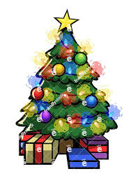Decorated Christmas Tree With Lights Cartoon Vector Clipart Friendlystock Christmas Lights Christmas Tree Decorations Christmas Tree Lighting