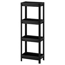 Ikea Vesken Shelf Unit Black Assemble The Shelf Unit Quickly And Easily Without Any Tools By Clicking The Parts Together Th Shelves Shelf Unit Sink Shelf