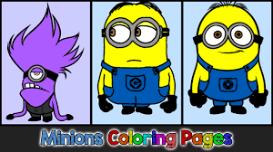 The minions coloring page shows dave running with a banana in one hand and apple in another. Minions Coloring Pages For Kids Minions Coloring Games Minions Coloring Book Part 01 Youtube