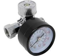 AES Industries® 882 - 0-160 psi 1/4" (M) NPT x 1/4" (F) NPT Quick Adjust  Horizontal Air Regulator with Gauge