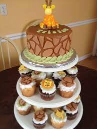 Jungle Baby Shower Cake And Cupcakes Baby Shower Jungle Baby Shower Cake Cupcake Cakes Safari Baby Shower Cake