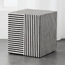 Black And White Bone Inlay Side Table Bohemian Rope Tassels Bone Inlay Side Table Modern Side Table Inlay Furniture