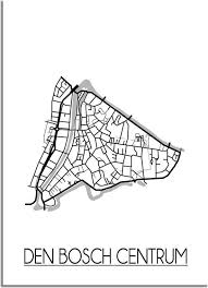 Kortom den bosch is met de auto prima te bereiken. Bol Com Designclaud Den Bosch Centrum Plattegrond Poster A3 Poster 29 7x42 Cm