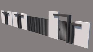 Modern Fence 3d Model Exterior Wall Design House Fence Design Modern Fence Design